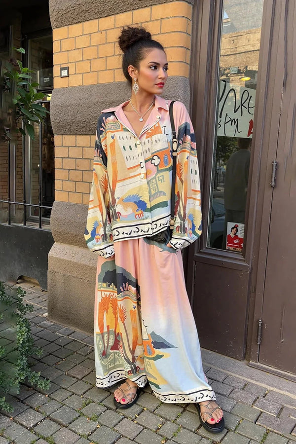 Two-Piece Set for Women with Floral Print
