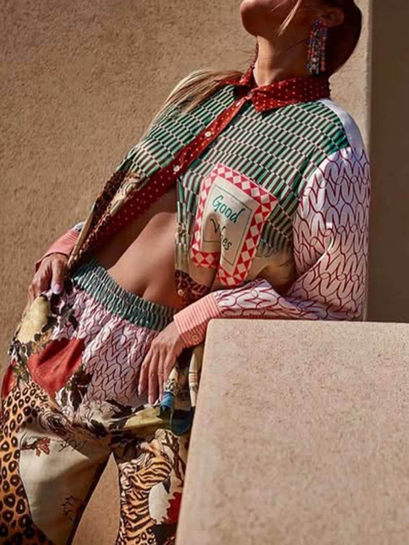 Tropical Jungle Tiger Print Two-Piece Set for Women