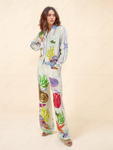 Blouse Dames met Vrolijke Zeesterrenprint – Zomer Katoenen Casual Blouse in Multicolor 1