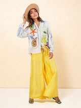 Blouse Dames met Vrolijke Zeesterrenprint – Zomer Katoenen Casual Blouse in Multicolor 2