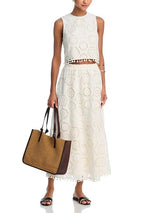 Bohemian Lace Tank Top en Rok Set voor Dames - Elegante Zomer Outfit met Franje en Keyhole Rug 0