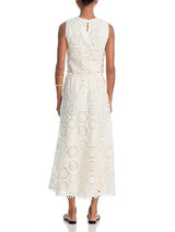 Bohemian Lace Tank Top en Rok Set voor Dames - Elegante Zomer Outfit met Franje en Keyhole Rug 1