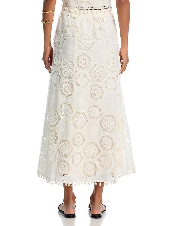Bohemian Lace Tank Top en Rok Set voor Dames - Elegante Zomer Outfit met Franje en Keyhole Rug 6