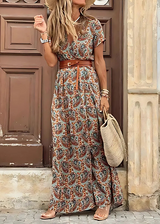 Bohemian Maxi Jurk voor Dames met Vloeiend Design en Verzamelde Taille – Ideaal voor Zomer en Lange Jurken 4