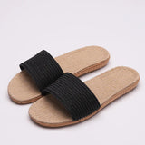 Comfortabele Antislip Slippers Dames en Heren van Linnen en Riet - Ademend voor Binnengebruik 11