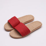 Comfortabele Antislip Slippers Dames en Heren van Linnen en Riet - Ademend voor Binnengebruik 1