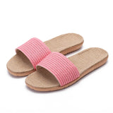 Comfortabele Antislip Slippers Dames en Heren van Linnen en Riet - Ademend voor Binnengebruik 3