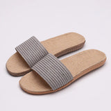 Comfortabele Antislip Slippers Dames en Heren van Linnen en Riet - Ademend voor Binnengebruik 6