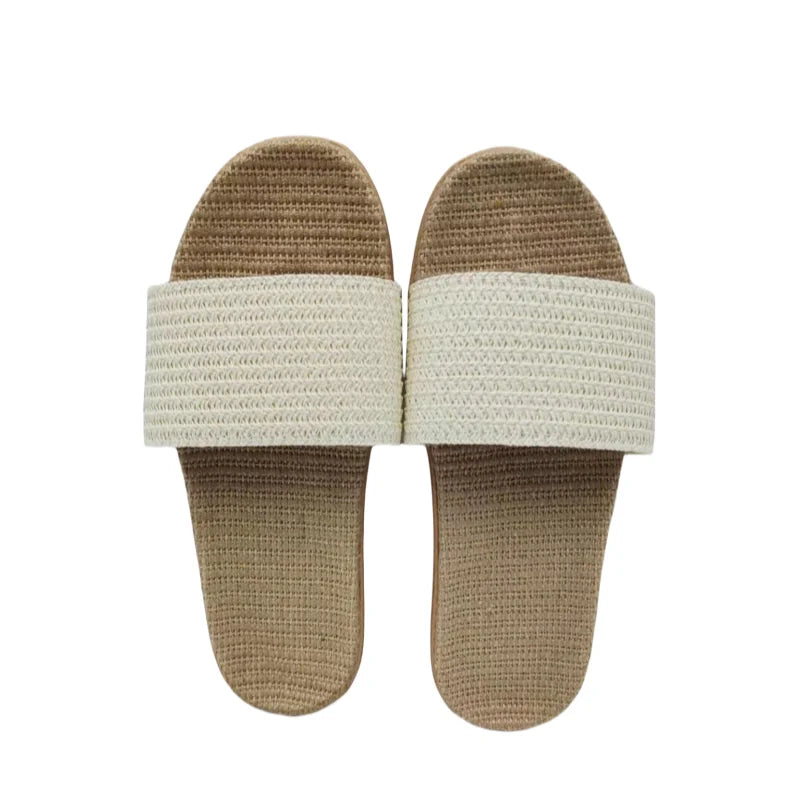 Comfortabele Antislip Slippers Dames en Heren van Linnen en Riet - Ademend voor Binnengebruik 7
