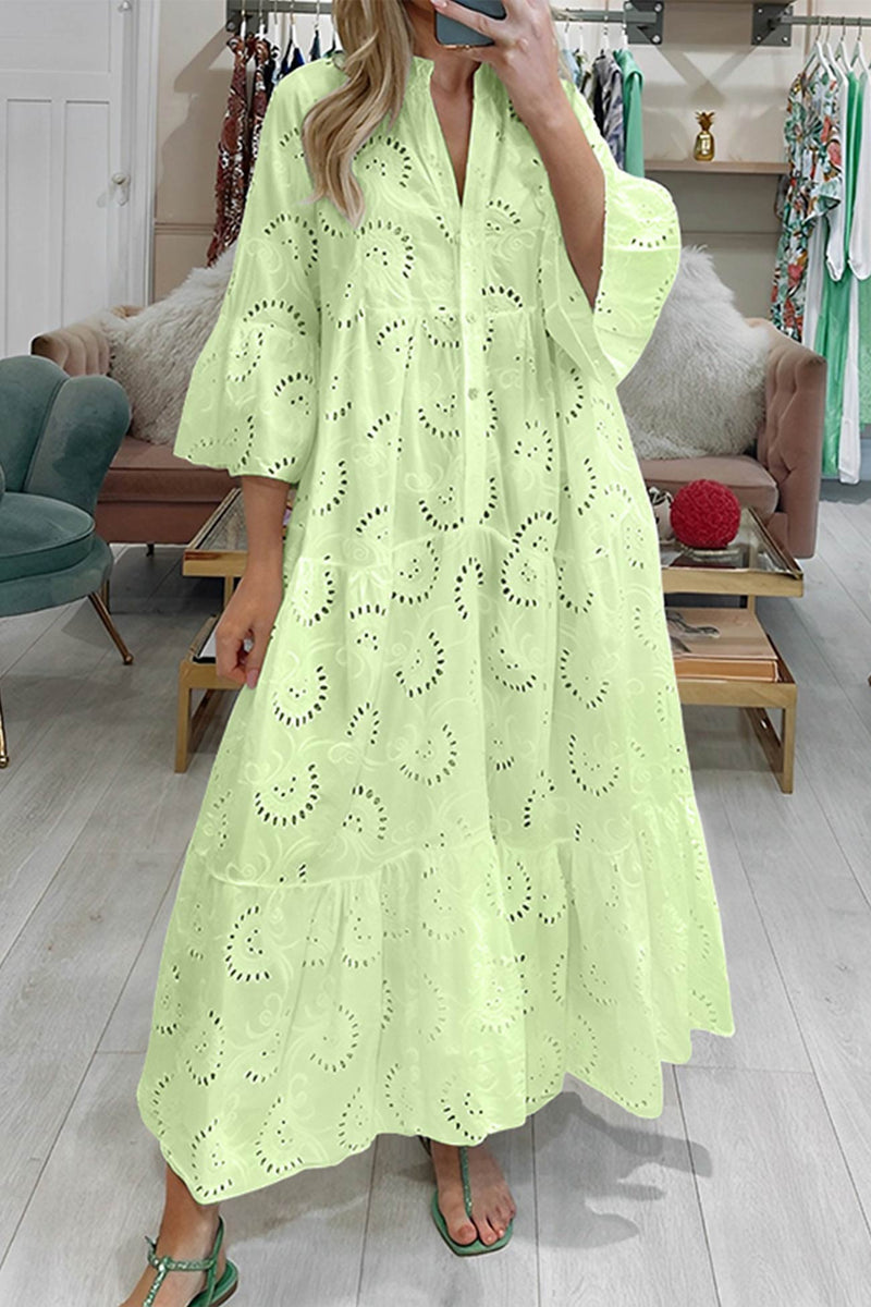 Elegante Dames Jurk van Ademend Kant – Lichtgewicht Zomerjurk voor Casual en Formele Gelegenheden 4
