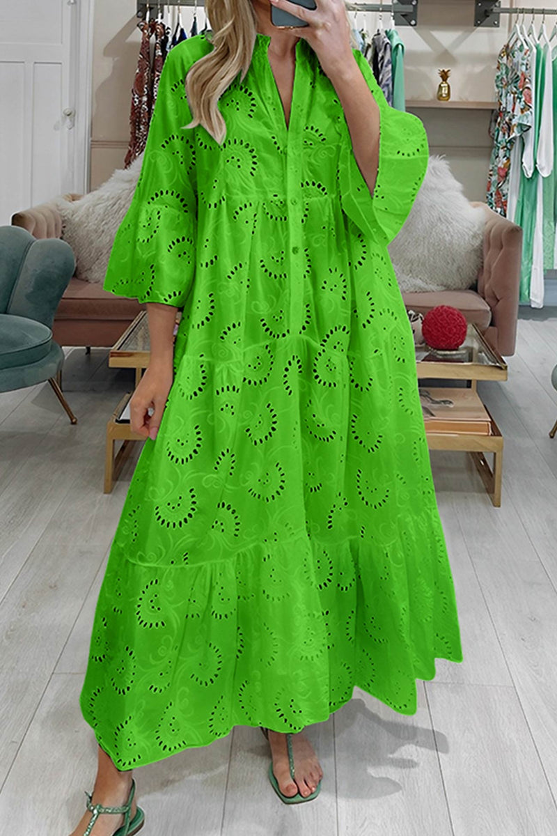 Elegante Dames Jurk van Ademend Kant – Lichtgewicht Zomerjurk voor Casual en Formele Gelegenheden 6