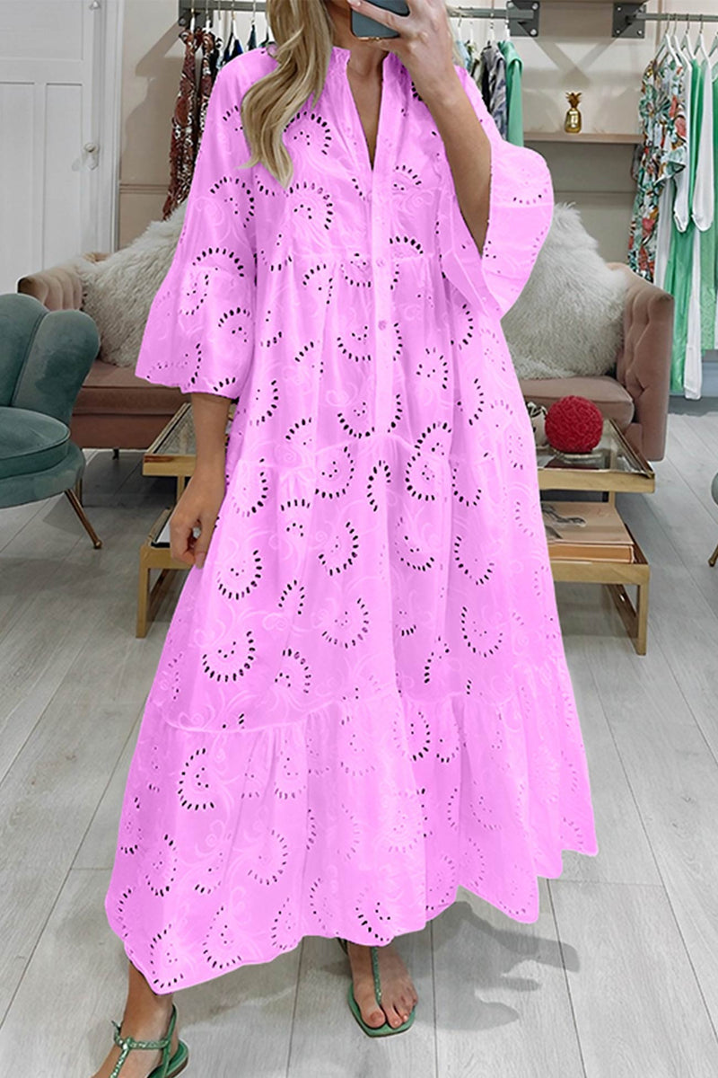 Elegante Dames Jurk van Ademend Kant – Lichtgewicht Zomerjurk voor Casual en Formele Gelegenheden 7