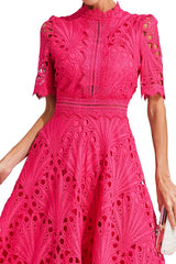 Elegante Midi Jurk Dames met Kant en Scoop Halslijn voor Bruiloft en Feestelijke Gelegenheden 8