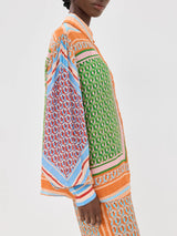 Kleurige Losse Shirt met Unieke Print en Ballonmouwen – Ademend Polyester, Casual en Comfortabel 6