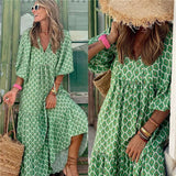 Bohemian Maxi Dress for Women with Vintage Design