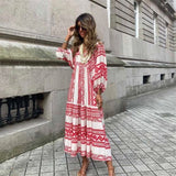 Bohemian Maxi Dress for Women with Vintage Design