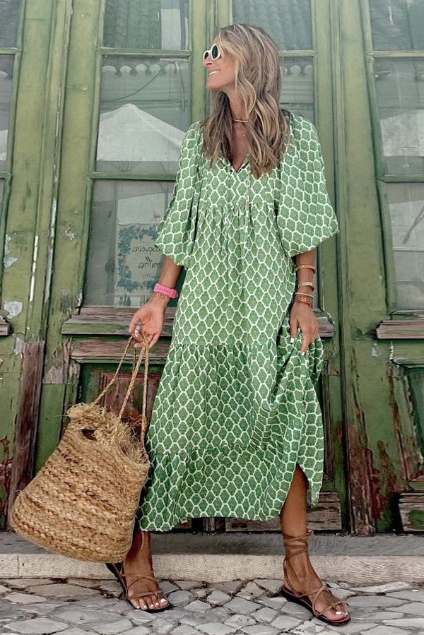 Bohemian Maxi Dress for Women with Vintage Design
