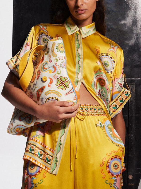 Luxe 2-Delige Set Dames met Gouden Print van Zacht Satijn voor Comfort en Stijl 0