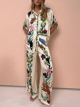 Chic Satin Blouse with Unique Print Design for Effortless Style