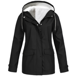 Warm Waterproof Women's Jacket with Adjustable Hood and Soft Lining – Stylish Rain Coat for Cold Weather