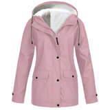 Warm Waterproof Women's Jacket with Adjustable Hood and Soft Lining – Stylish Rain Coat for Cold Weather