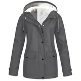 Warm Waterproof Women's Jacket with Adjustable Hood and Soft Lining – Stylish Rain Coat for Cold Weather