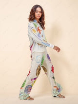 Zomerbroek Dames met Zeesterrenprint – Comfortabele Multicolor Zomer Broek voor Dames 2