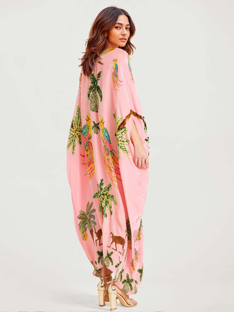 Vibrant Tropical Parrot Print Maxi Dress for Women