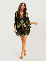 Vibrant Tropical Parrot Print Maxi Dress for Women